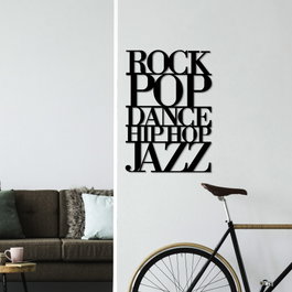 Wallity We Love Music - M Escultura de pared de metal negra
